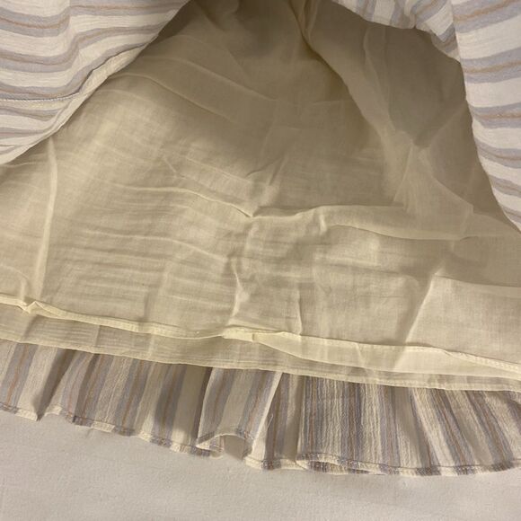 Madewell Smocked Pull On Mini Skirt Stripe Cool Fog XL - Picture 3 of 7